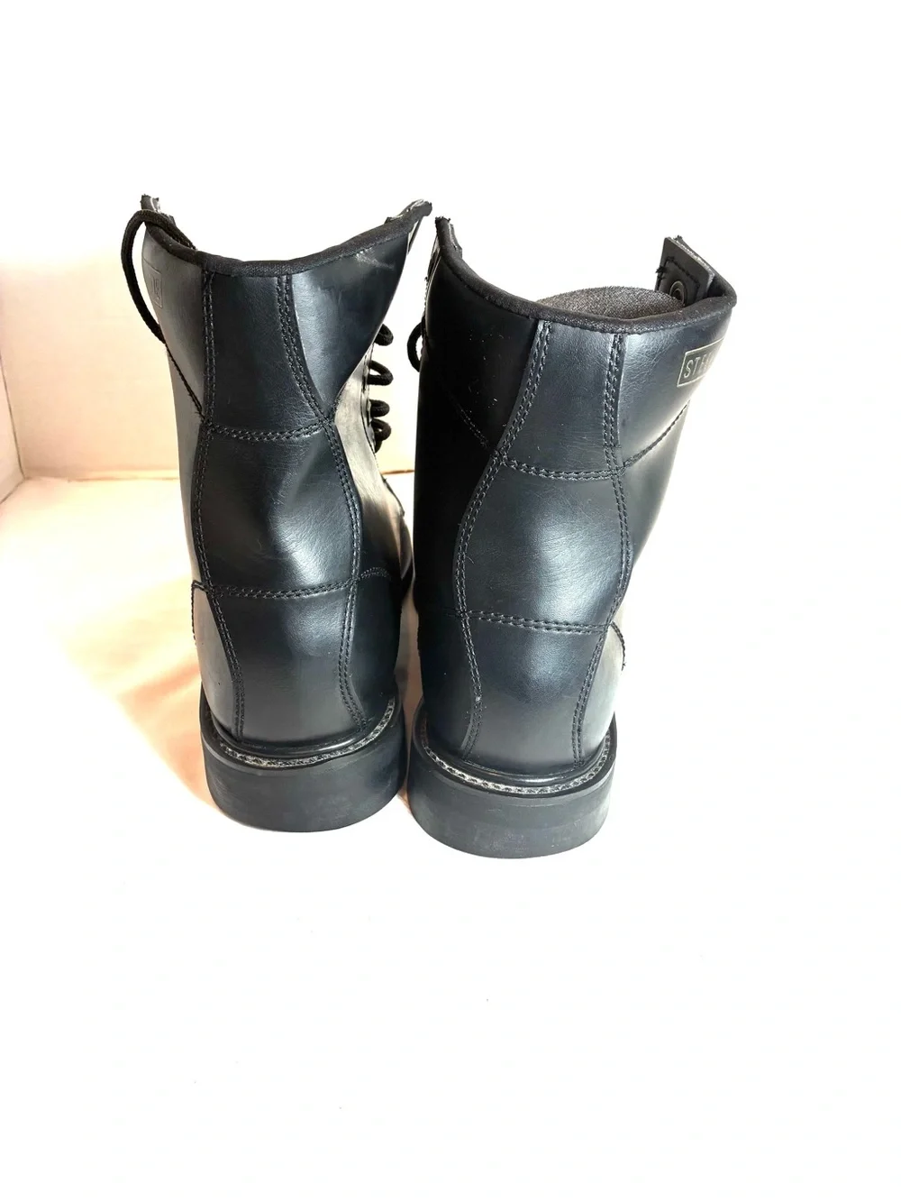 Job Tough Men’s Steel Toe Work Boots Black Lace-Up Safety Boots Size 9.5